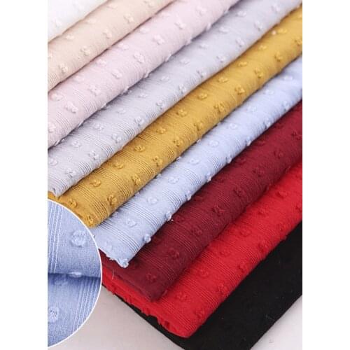 1 meter X 1.43 meter Quality Pure Cotton Fabric DIY Soft Summer Dress Material Polka Dots Jacquard