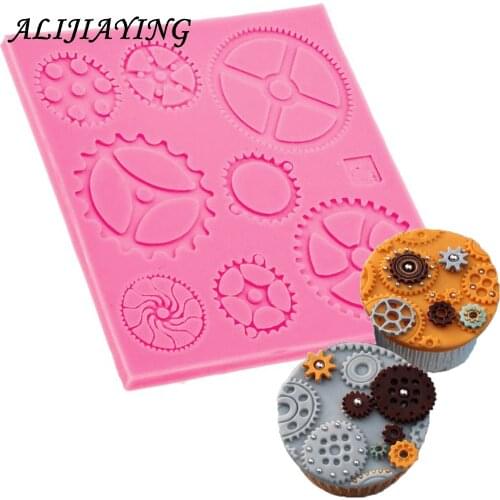 1Pcs Machinery Gears Silicone Mold Fondant Mould Cake Decorating Tool Chocolate, Gumpaste Mold, Sugarcraft ,Kitchen Gadget D0549