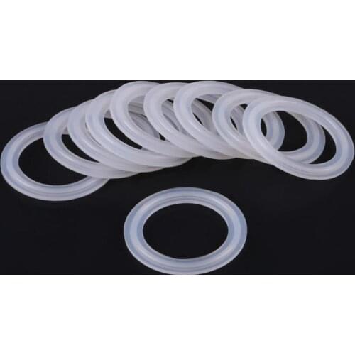 10Pcs 1.5" Pipe Clamp Fittings Silicone Gasket Food Grade Sanitary Ferrule Sealing Ring Washer Broken For Homebrew Dairy Product
