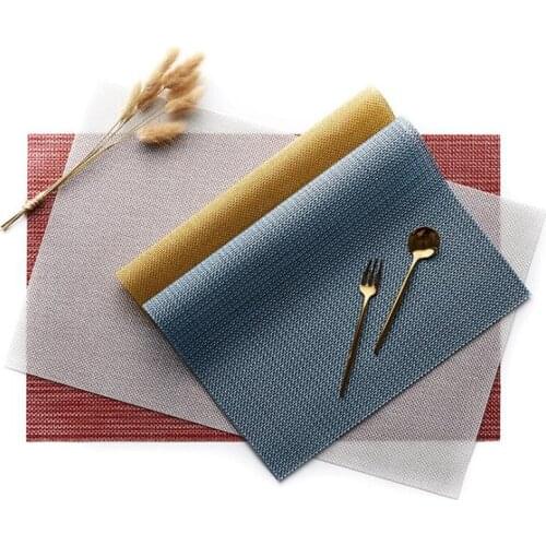 10pcs/lot Kitchen Tools Placemats Rectangle Table Mat 45x30cm Cotton Yarn Weaving Coaster Placemat for Dining Table N