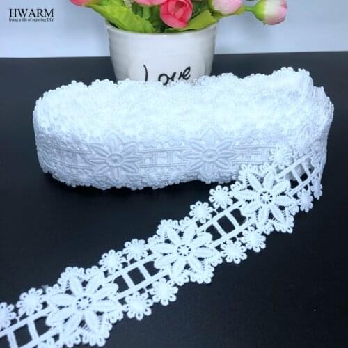 10yard 4.5cm Octophyllum white african lace fabric trim Wave stripe wedding decoration hat pillow skirt accessories DIY ribbon