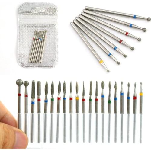 7pcs/Set Diamond Nail Drill Bit Rotery Electric Milling Cutters For Pedicure Manicure Files Cuticle Burr Nail Tools Accessories