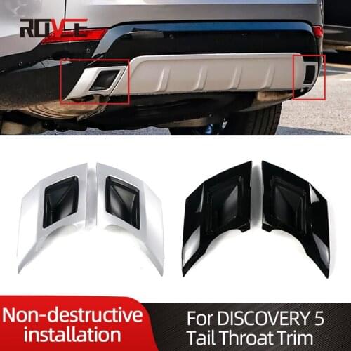 ROVCE Car ABS Chrome Rear Bumper Decoration Exhaust Pipe Tail Throat Trim For Land Rover DISCOVERY 5 L462