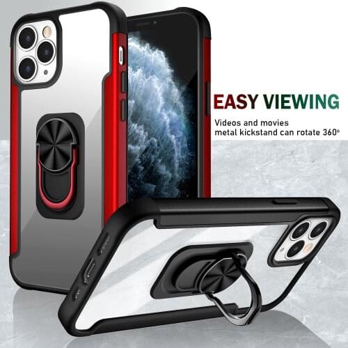 Ring Case For iPhone 12 11 Pro Max Mini Shockproof Hybrid Rugged Armor Phone Cases For iPhone XS Max XR X Protection Back Cover
