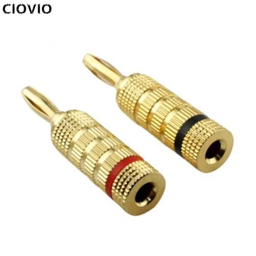 CIOVIO 8pcs 4MM banana plug amplifier audio audio speaker speaker wire welding head speaker wire connector