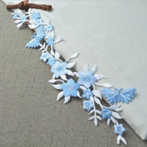 1pcs Flower Applique Patches For Clothing Iron Embroidered Patch Fabric Sticker Patch Sewing Craft