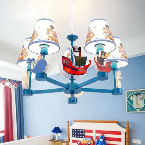 Children boys girls' bedrooms pendant light 5 heads cartoon lights childrens rooms creative warm romantic pendant lamps ZA9155