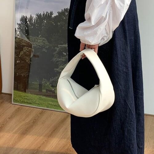 Designer Solid Pu Womens Shoulder Bag High Quality Stylish Zipper Woman Underarm Bag Luxury Brand Simple Handbag Women 2021 New