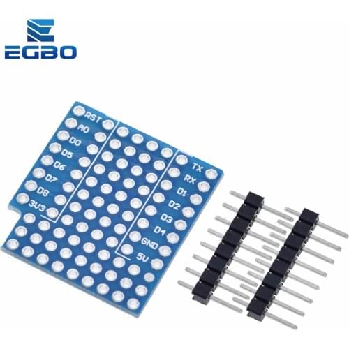 EGBO ProtoBoard Shield for D1 mini double sided perf board Compatible