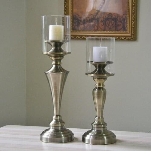 Europe High-Grade Alloy Candle Holders Bronze Candlestick Romantic Wedding Table Centerpiece Candelabra Home Decorations