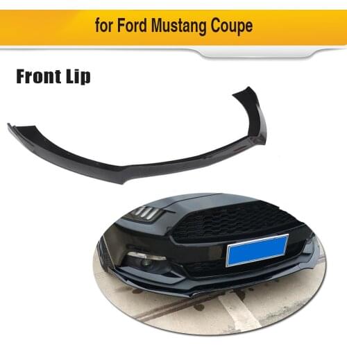 Glossy Black Front Bumper Lip Spoiler Splitter For Ford Mustang 2015 2016 2017 Matte Black Glossy Black 3 pcs Car Sticker
