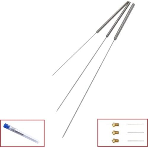 MEGA 5PCS/lot Cleaning Needles 0.15mm 0.2mm 0.25mm 0.3mm 0.35mm 0.4mm 3D Printer Part Stainless Steel Drill For Nozzle Cleaning