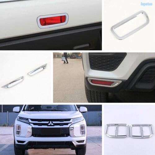 Lapetus Front / Rear Fog Lights + Brake Lamps Cover Trims Shiny Style Fit For Mitsubishi ASX 2020 2021 Chrome Exterior Refit Kit