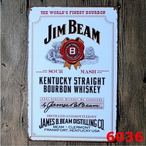 Jim Beam Retro Poster Vintage Metal Tin Signs Home Pub Wall Decor 20x30CM(Visit Our Store, More Products!!!)