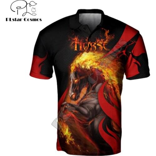 Animal Horse/Lion/Tiger Warrior 3D Printed Mens Polo Shirt Summer Short Sleeve t-shirt Streetwear Casual Fashion Men tops POL-07