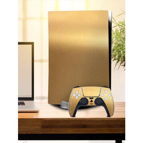 Carbon Fiber Skin Sticker for PS5 Disk Edition Carbon Fiber Skin Sticker Cover for PlayStation 5 Console 2 Controllers Dropship