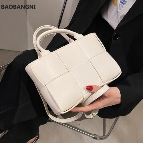 New Trendy Green Handbag Women Crossbody Bags Designer Leather Woven Bag Ladies Hand Messenger Bag White Small Square Bag