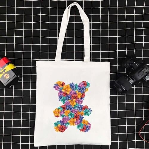 New Womens Bag Portable Shoulder Bags Reusable Shopper Handbags Eco-friendly Foldable Shopping Bag Bear Series Tote Bag