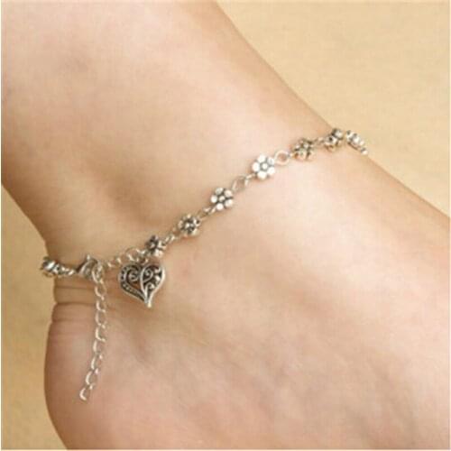 Fashion jewelry new design chain anklet anklet bracelet barefoot sandals beach feet retro hollow flower anklet