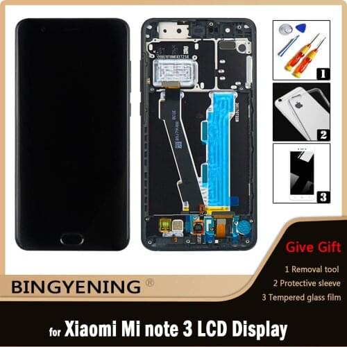 Original For Xiaomi Mi note 3 LCD Display Screen Touch Digitizer Assembly For 5.5 inch Xiaomi Mi note 3 Phone With Frame