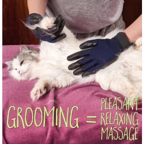 Pair Grooming Glove for Cats Soft Rubber Pet Hair Remover Dog Horse Cat Shedding Bathing Massage Brush Clean Comb for Animals