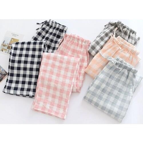 Pyjama Pantalon Mens and Womens Summer Cotton Trousers Spring and Autumn Casual Thin Home Pants Long Loose Pajamas Pants