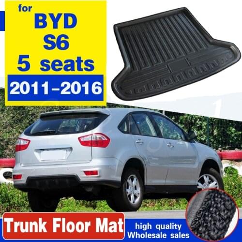Fit For BYD S6 2011-2016 5 seats Rear Trunk Liner Boot Cargo Mat Tray Floor Carpet Mud Kick Protector 2010 2011 2012 2013 2014