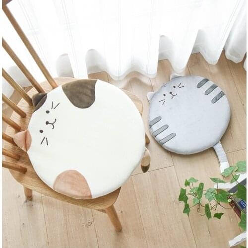 Japanese Cat Cushion Office Bedroom Thick Summer Student Classroom Butt Pad Home Round Computer Chair Cushion Home Textiel