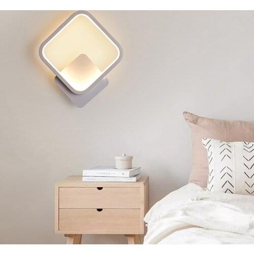 Modern led wall lamp simple wrought villa living room bedroom bedside lamp black white home indoor lighting iron decorative lamp