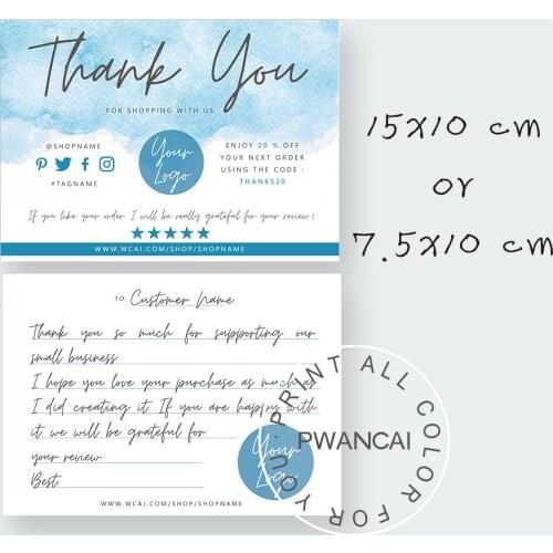 Thank You For Your Order Message Cards,Poshmark Thank You Note Template,Watercolor Thank You Printable Ideas Note With Insert