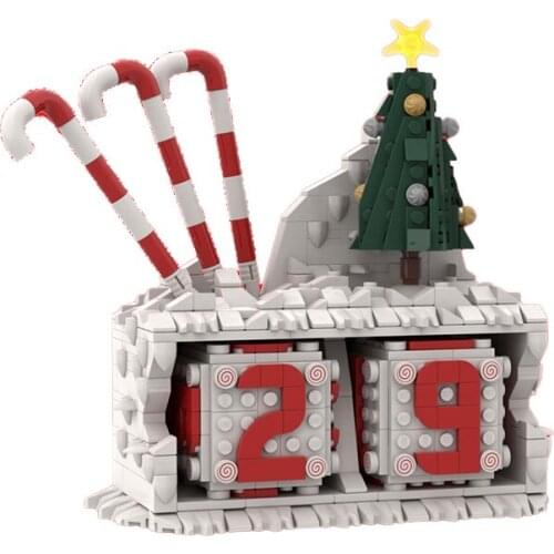 Creators Creativity DIY Brick Christmas Timer Articles Ornaments MOC Building Blocks Model Set Toys For Children Christmas Gift