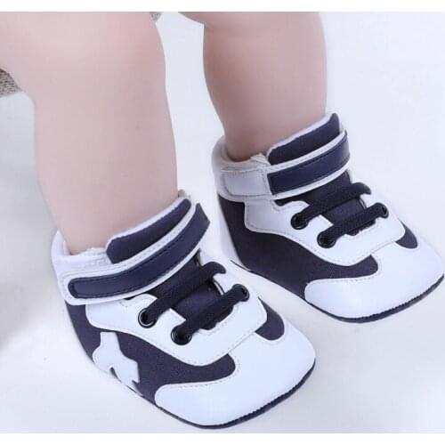 Bobora Baby Boys High-Top Ankle Sneakers Infant Slippers Anti-Slip Soft Sole Toddlers First Walkers Shoes