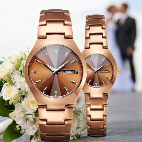 WLISTH Men Women Waterproof Stainless Band Analog Display Quartz Watch Gift