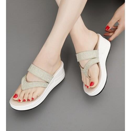 Womens Slippers 2021 Summer Outdoor Beach Flip Flop Solid Color Fashion Sandals Flat Casual Shoes