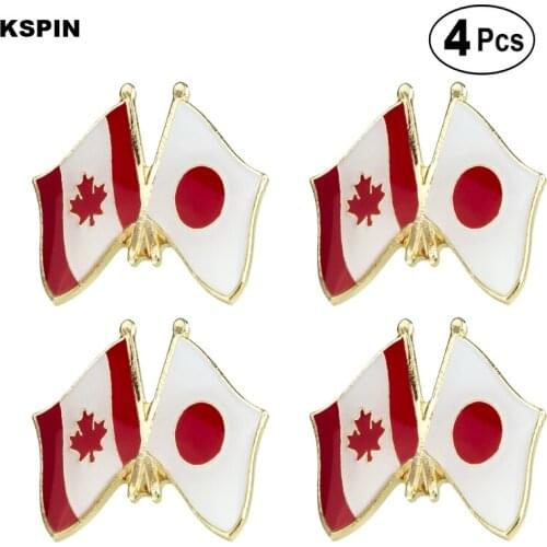 Canada & Japan Friendship Flag Pin Lapel Pin Badge Brooch Icons 4pcs