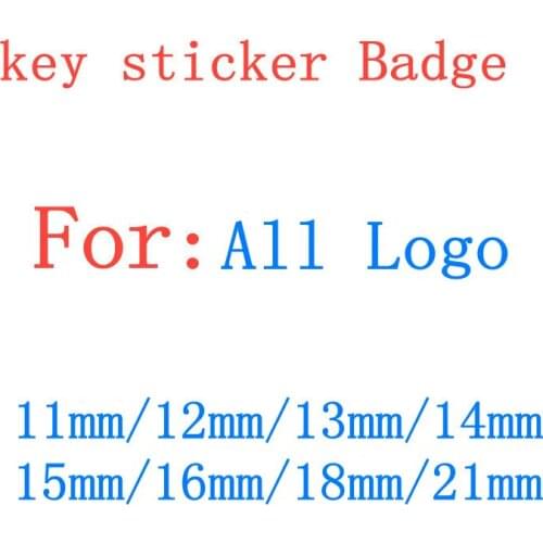 100pcs 12mm 21mm 18mm 11mm 14MM 15mm 16mm all logo Black Blue Red white Key Remote Fob Emblem Badge Logo Sticker
