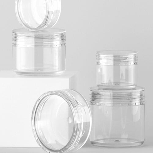 1000pcs 15g Portable Transparent Small Bottle Cosmetic Sample Containers Plastic Empty Jar Eyeshadow Lip Balm Face Cream Sample