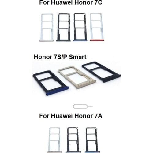 2/PCS New Sim Card Tray Slot Holder Socket Adapter Connector For Huawei Honor 7A 7C 7S P Smart Repair Parts Replacement