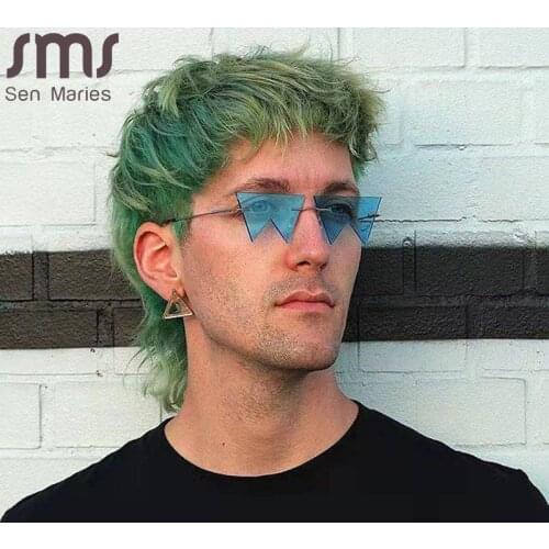 2021 Vintage Rimless Sunglasses Women Candy Colors Clear Lens Eyewear Luxury Brand Designer Sunglasses Men Sun Glasses Shades