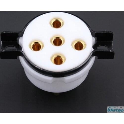 5-pin Tube Socket Gold-plated Contact Pins with Imported Copper for Tube Amplifier Wholesale Free Shipping