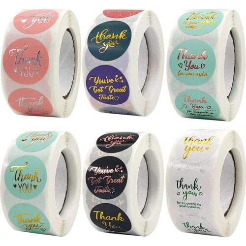 500pcs/Roll 2.5cm Thank You Stickers Seal Labels Gift Packaging Stickers Wedding Birthday Party Offer Stationery Sticker