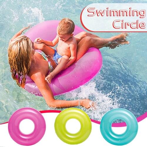 76cm Swimming Ring For Adult Children Nostalgic Floating Ring New three-color Transparent Inflatable Swimming Ring поплавок E2