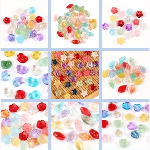 20pcs Czech Crystal beads crystal Mixed Color Glass Star Heart Leaves beads for Jewelry making Necklaces Best quality Wholesale