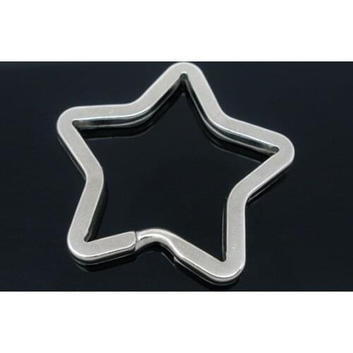 DoreenBeads 10 dull silver color Star Split Rings Key Rings 35x33mm (B05284)