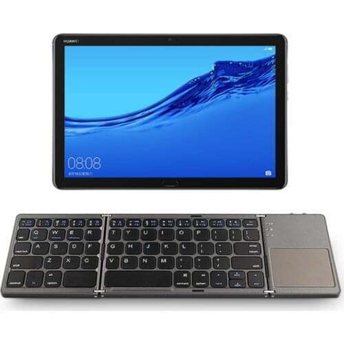 HUWEI Mini folding keyboard Bluetooth Foldable Wireless Keypad with Touchpad For Huawei MediaPad T3 T5 10 9.6 8 8.0 Tablet case
