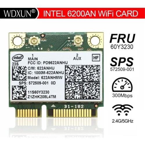 Intel Advanced-N 6200 6200AN 622ANHMW \ Half Mini PCIe 300M WLAN Card SPS:572509-001 for 2540P 4420S 4720S 6440B 6540B 8440P