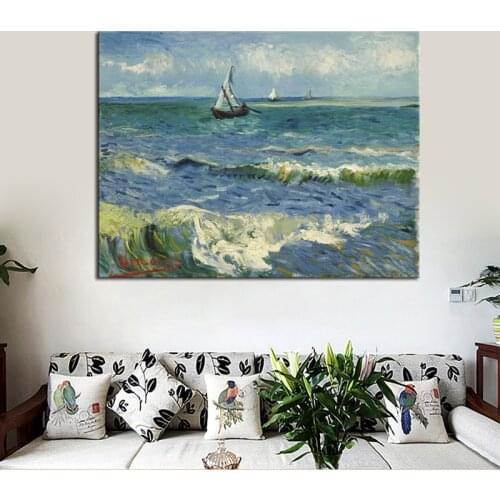 Vincent Van Gogh Oil Painting Sailboat Oil Painting Van Gogh Seascape Near Les Saintes Maries De La Mer