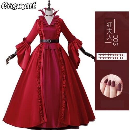 Game Identity V Crimson Mrs. Red Mary Red Monitore Lolita Dress Cosplay Costume Halloween Suit For Women Outfit New
