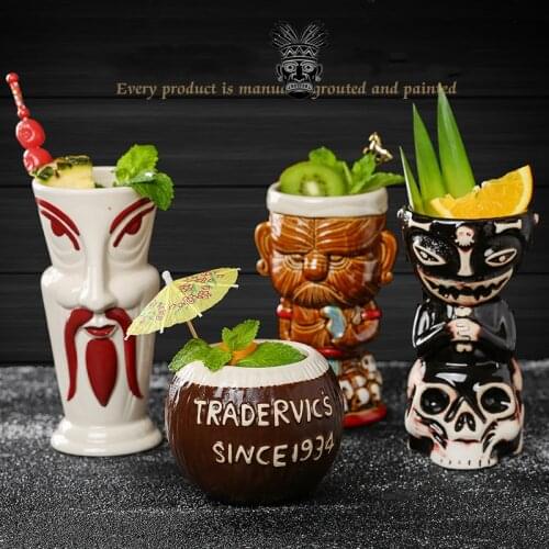 Creative Hollywood Bar God Statue Skull Cocktail TIKI Cup Cold Drinks Mixing Funny Wine Glass Diy Smoothie Mug Ceramic Container