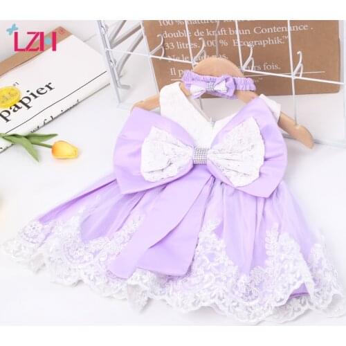 LZH Baby Girls Clothes 2021 Summer Kids Newborn Baby 1st Birthday Dress For Baby Girls Evening Party Dress Infant Wedding Dress